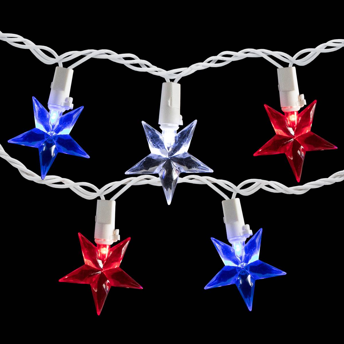 Northlight Seasonal 30ct. LED Multi-Color July 4th Star Light Set