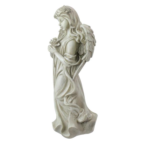 Northlight 17in. Peaceful Angel Holding a Rose Statue alternate view