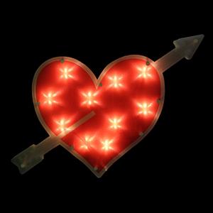 Northlight Lighted Red Heart and Arrow Window Silhouette alternate view