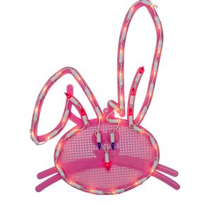 Northlight Pink Easter Bunny Head Window Silhouette