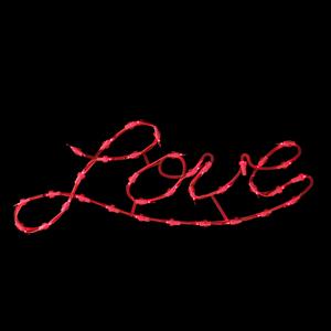 Northlight Lighted Red Love Script Window Silhouette alternate view