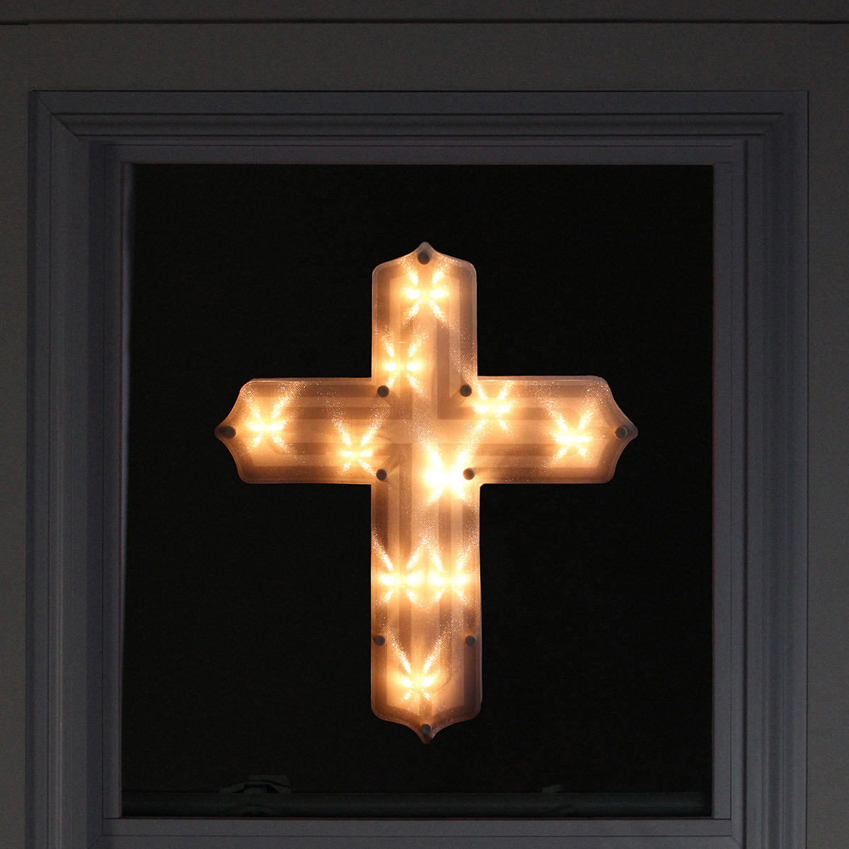 Northlight Seasonal Lighted Cross Window Silhouette