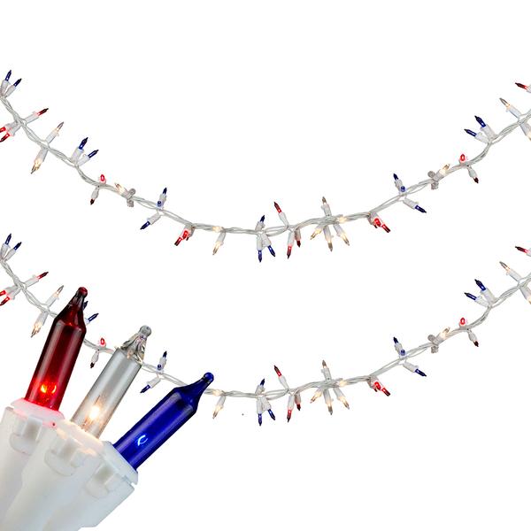 Northlight 105ct. Multi Patriotic Mini Light Garland Set