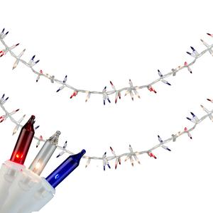 Northlight 105ct. Multi Patriotic Mini Light Garland Set