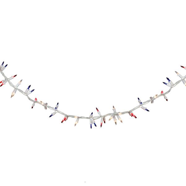 Northlight 105ct. Multi Patriotic Mini Light Garland Set alternate view