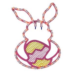 Northlight Bunny with Easter Egg Window Silhouette