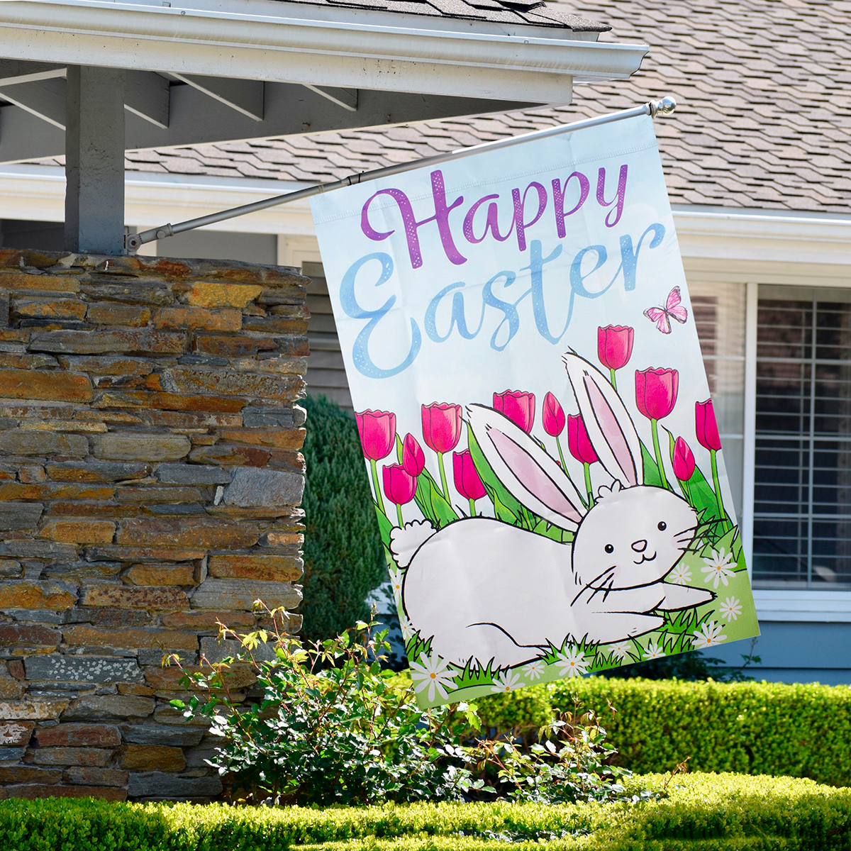 Northlight Seasonal Happy Easter Bunny Outdoor House Flag