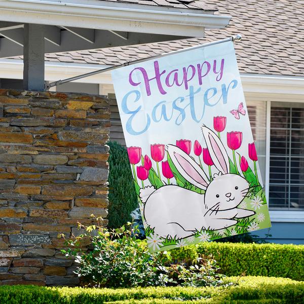 Northlight 28in. Happy Easter Bunny House Flag