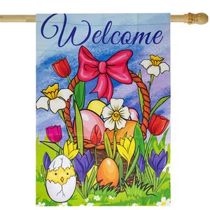 Northlight Welcome Easter Outdoor House Flag alternate view