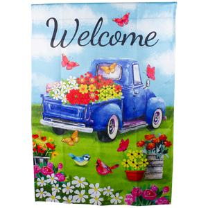 Northlight Welcome Truck with Flowers Outdoor Flag