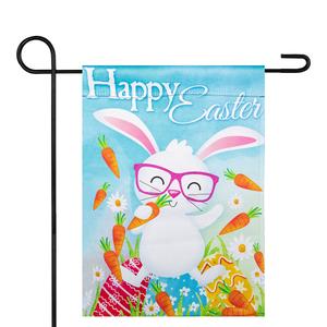 Northlight Happy Easter Bunny with Carrots Garden Flag alternate view