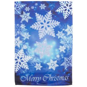 Northlight Merry Christmas Snowflakes House Flag alternate view
