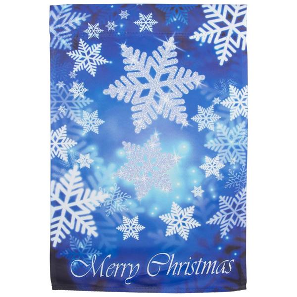 Northlight Merry Christmas Snowflakes House Flag alternate view
