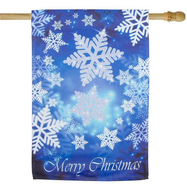 Northlight Merry Christmas Snowflakes House Flag