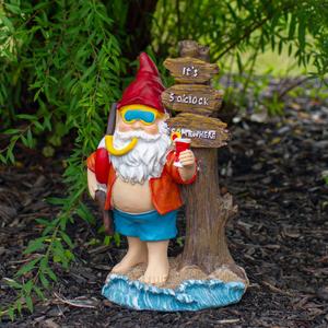 Northlight Red & Blue Beach Gnome Garden Statue alternate view