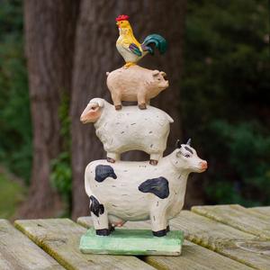 Northlight 11.5in. Stacked Farm Animals Garden Statue alternate view