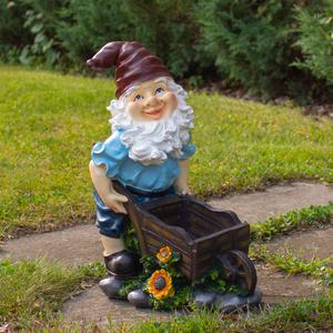 Northlight 20in. Wheelbarrow Gnome Outdoor Garden Statue alternate view