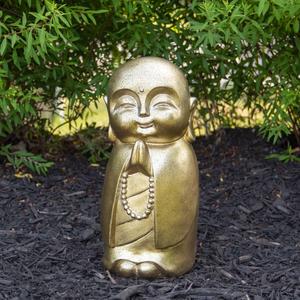 Northlight 11.5in. Golden Buddhist Monk Garden Statue alternate view
