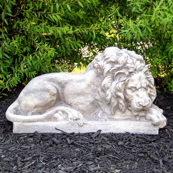 Northlight 22in. Lying Down Lion Outdoor Garden Statue alternate view