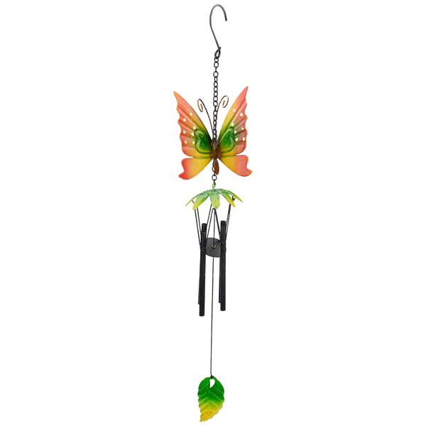 Northlight 19in. Metal Butterfly Garden Wind Chimes
