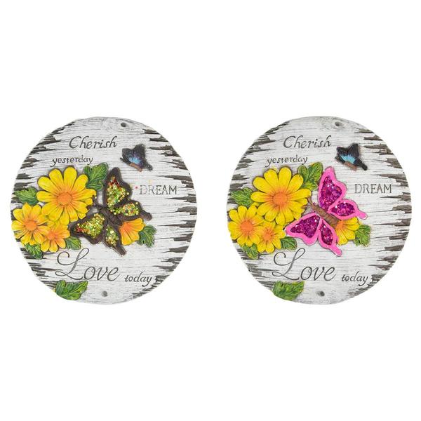 Northlight Love Today Floral Garden Stones - Set of 2