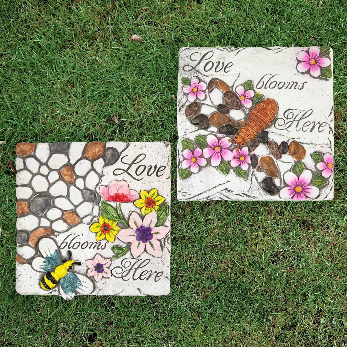 Northlight Seasonal Love Blooms Here Garden Stones - Set Of 2