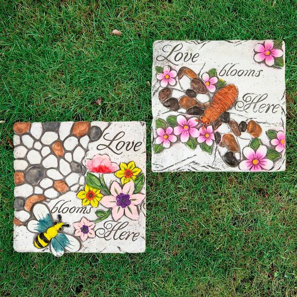 Northlight Love Blooms Here Garden Stones - Set of 2 alternate view