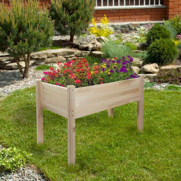 Northlight 4ft. Raised Garden Bed Planter Box - Natural alternate view