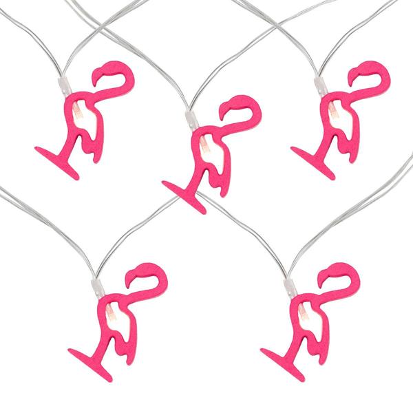 Northlight 10-Count LED Pink Flamingo Fairy Lights