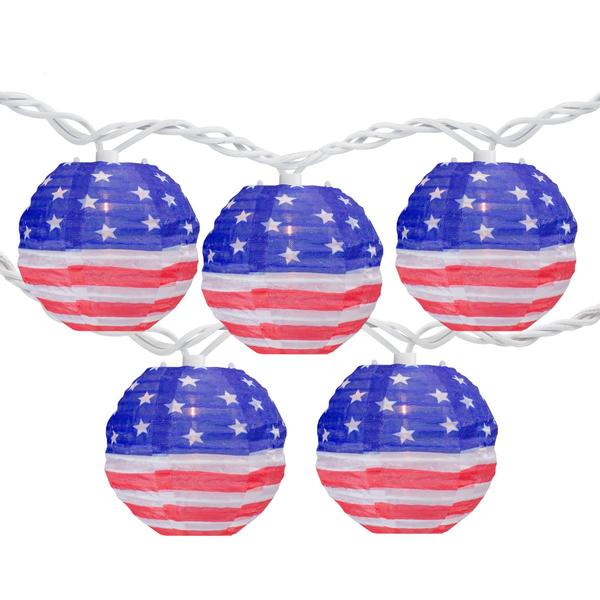 Northlight Flag Paper Lantern Lights - 10 Count