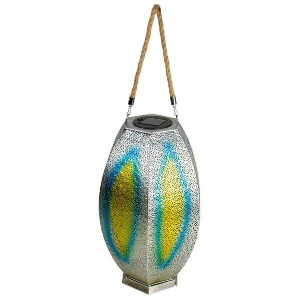 Northlight 15in. Floral Hanging Solar Lantern