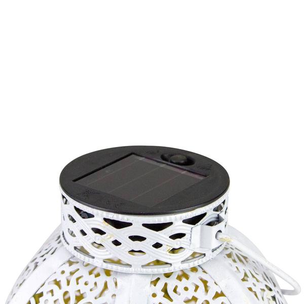 Northlight 7in. Round Floral LED Solar Lantern alternate view