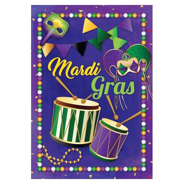 Northlight Mardi Gras Drums & Masks House Flag