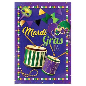 Northlight Mardi Gras Drums & Masks House Flag