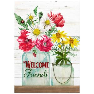 Northlight Welcome Friends Spring Bouquet Garden Flag alternate view