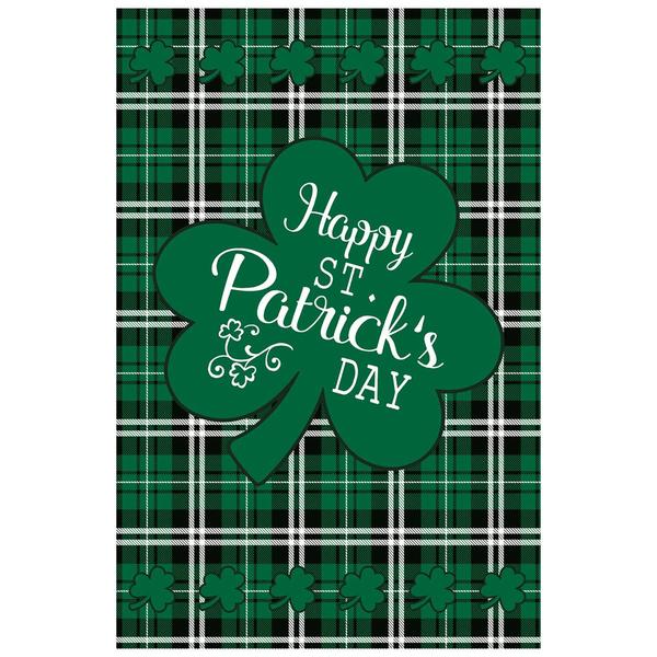 Northlight Happy St. Patrick's Day Plaid Garden Flag alternate view