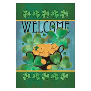 Northlight Pot of Gold Welcome Garden Flag