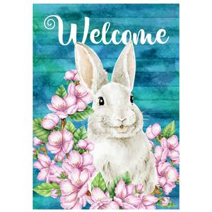 Northlight Welcome Bunny Floral Spring Garden Flag alternate view