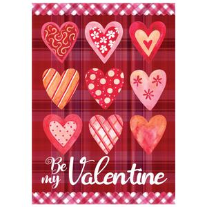 Northlight Be My Valentine Plaid & Heart Garden Flag alternate view