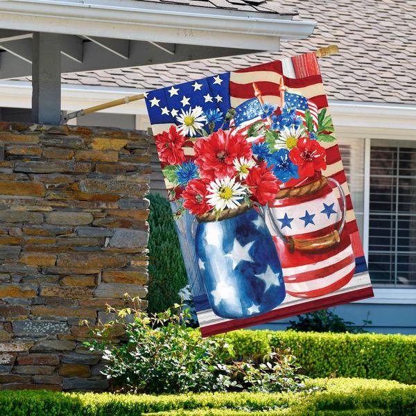 Northlight 28in. Americana Floral Bouquet Garden Flag alternate view