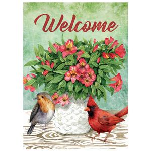 Northlight Cardinal Bird and Spring Bouquet House Flag alternate view