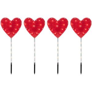Northlight 4ct Heart Valentine's Day Lawn Stakes Lights