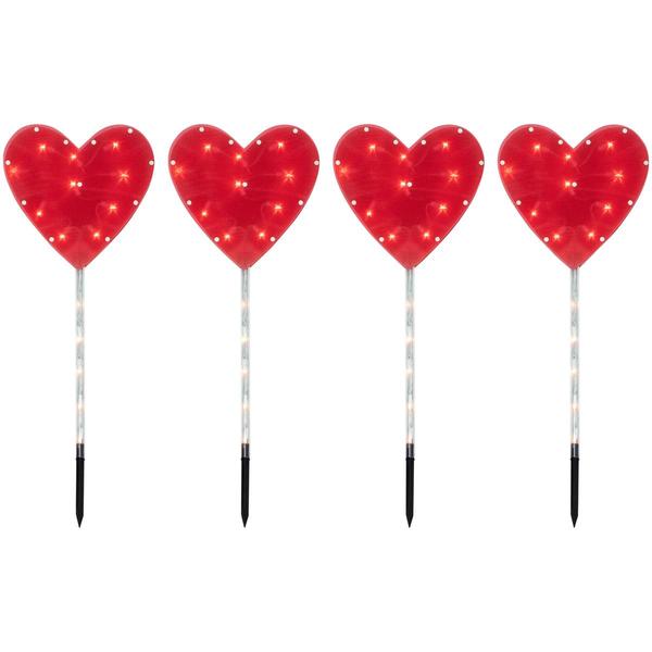 Northlight 4ct Heart Valentine's Day Lawn Stakes Lights