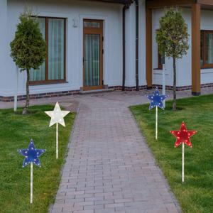 Northlight Americana Stars Lawn Stakes - 4 Count alternate view