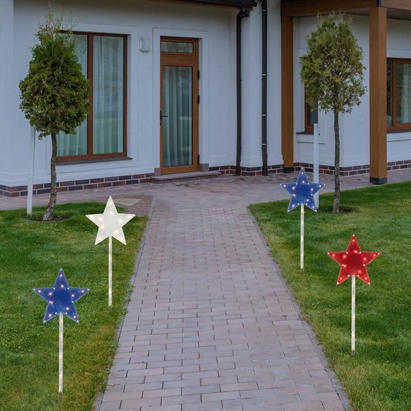 Northlight Americana Stars Lawn Stakes - 4 Count alternate view