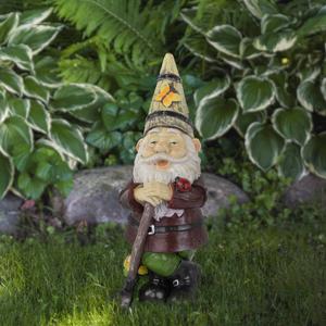 Northlight Gnome with Butterfly & Ladybug Garden Statue