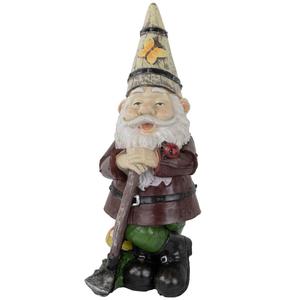 Northlight Gnome with Butterfly & Ladybug Garden Statue alternate view