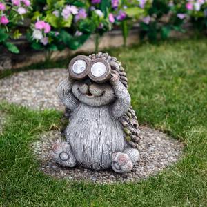 Northlight Hedgehog w/ Binoculars Solar Garden Statue