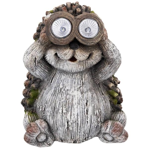 Northlight Hedgehog w/ Binoculars Solar Garden Statue alternate view