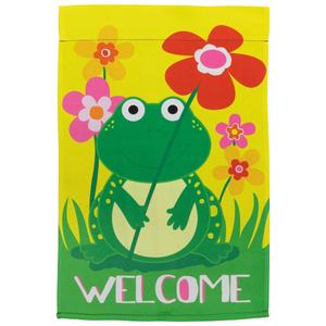 Northlight Happy Frog Welcome Outdoor Garden Flag